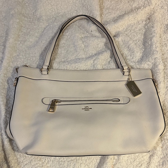 Coach Cream Leather Tote Bag - Picture 1 of 7